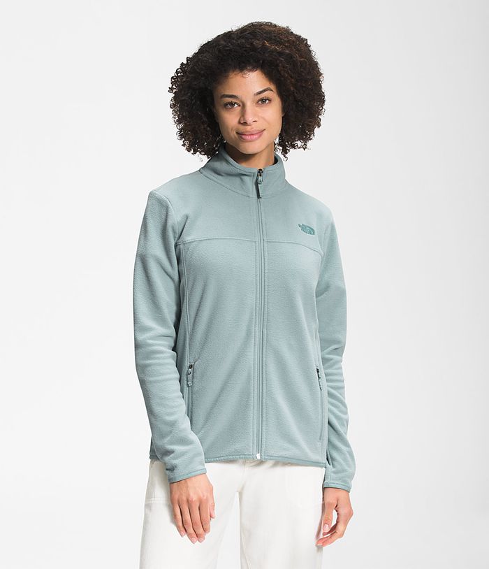 The North Face Softshell Jacket TKA Glacier Full Zip Silver Blue - Womens - Thailand VUBCO-3610